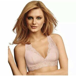 Maidenform Womens Size Small  Lace T-Back Bralette DM1126 Lightly Lined Pink 130